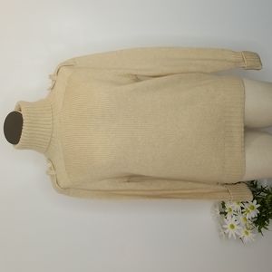 H&M Cream/Tan Ribbed Turtleneck Sweater NWT XS